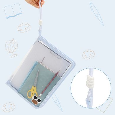 Document Bag, Zipper Tote PP File Bag for Office With Clip