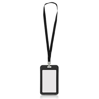4.33"x2.76" Lanyards for ID Badges, Double-Sided Clear Card Holder with Lanyard