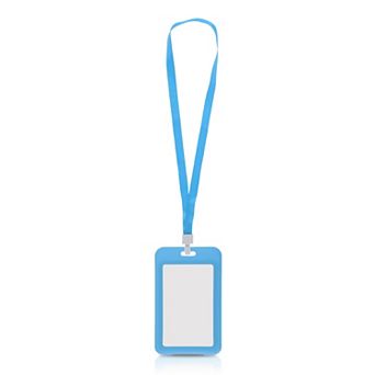 4.33"x2.76" Lanyards for ID Badges, Double-Sided Clear Card Holder with Lanyard
