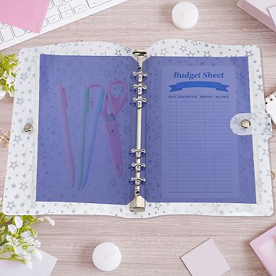 3Pcs Binder Zipper Pouch, 6-Ring Frosted Zipper File Bag