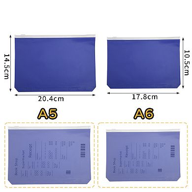 3Pcs Binder Zipper Pouch, 6-Ring Frosted Zipper File Bag
