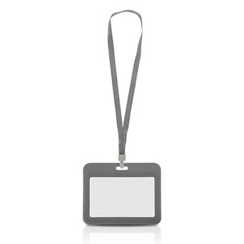 3.94"x2.95" Lanyards for ID Badges, Double-Sided Clear Card Holder with Lanyard