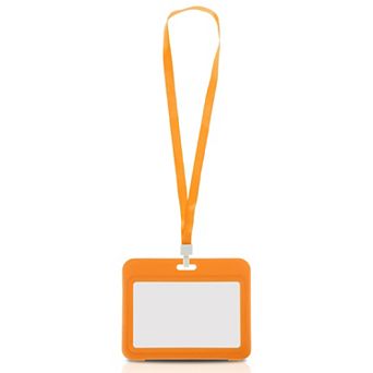3.94"x2.95" Lanyards for ID Badges, Double-Sided Clear Card Holder with Lanyard