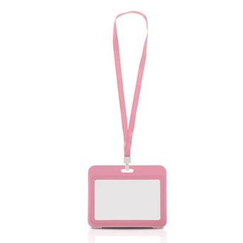 3.94"x2.95" Lanyards for ID Badges, Double-Sided Clear Card Holder with Lanyard