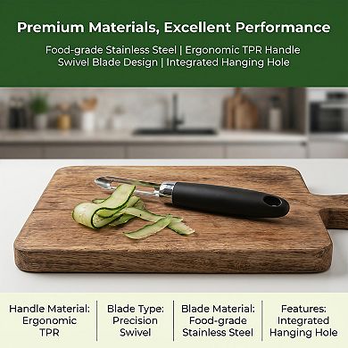 Extra-Thick Stainless Steel Vegetable Peeler, Durable Potato Peeler with Ergonomic Handle 7.8x1 inch
