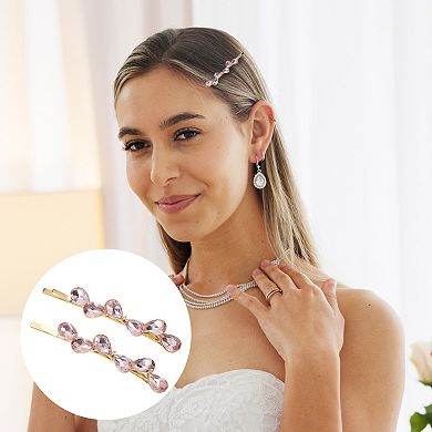 2Pcs Faux Crystal Bobby Pin