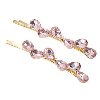 2 pc Faux Crystal Bobby Pin