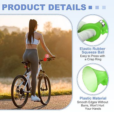 2Pcs Bike Horn, Air Horns for Safety with Air Squeeze Plastic Handlebar Bugle Loud Bell