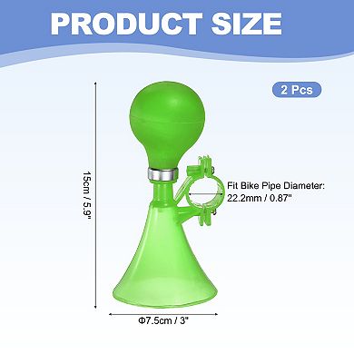 2Pcs Bike Horn, Air Horns for Safety with Air Squeeze Plastic Handlebar Bugle Loud Bell