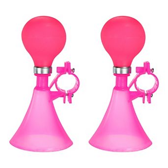 2 pc Bike Horn, Air Horns for Safety with Air Squeeze Plastic Handlebar Bugle Loud Bell