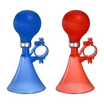 2 pc Bike Horn, Air Horns for Safety with Air Squeeze Plastic Handlebar Bugle Loud Bell