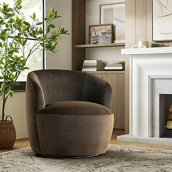 Modern Velvet Swivel Accent Chair with 360° Rotation for Living Room
