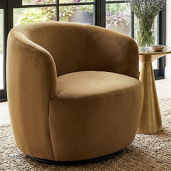 Modern Velvet Swivel Accent Chair with 360° Rotation for Living Room