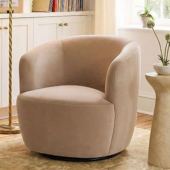 Modern Velvet Swivel Accent Chair with 360° Rotation for Living Room