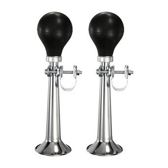2 pc Bike Horn, Air Horns for Safety with Air Squeeze Metal Handlebar Bugle Bicycle Loud Bell