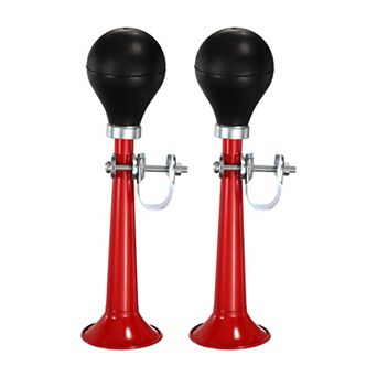 2 pc Bike Horn, Air Horns for Safety with Air Squeeze Metal Handlebar Bugle Bicycle Loud Bell