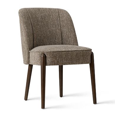 Set of 2 Upholstered Dining Chairs with Curved Back for Small Dining Spaces