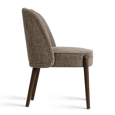 Set of 2 Upholstered Dining Chairs with Curved Back for Small Dining Spaces