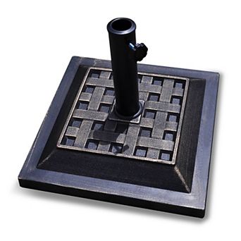 Costway 17.5'' Umbrella Base Stand Market Patio Standing Outdoor Living Heavy Duty (Square)