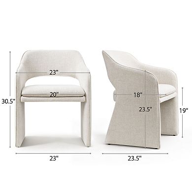 Set of 4 Modern Upholstered Dining Chairs with Armrest for Kitchen