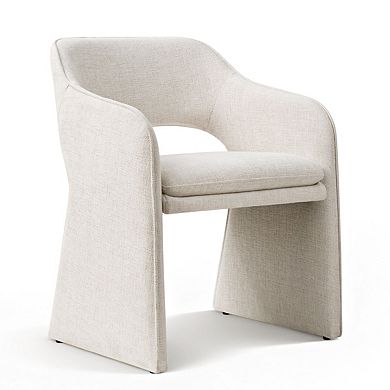 Set of 4 Modern Upholstered Dining Chairs with Armrest for Kitchen