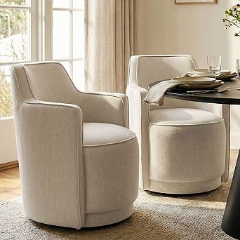 Set of 2 Modern Swivel Dining Chairs with 360° Rotation for Dining Room or Living Room