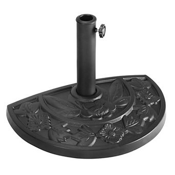 Costway 20'' Outdoor Patio Half Round Umbrella Base Stand Resin Deck Table Sun Shade