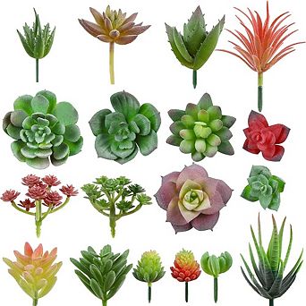 Artificial Succulent Plants Mini Assorted, Realistic Faux Decor for Garden & Home