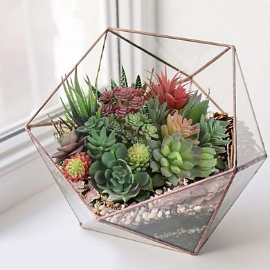 Artificial Succulent Plants Mini Assorted, Realistic Faux Decor for Garden & Home