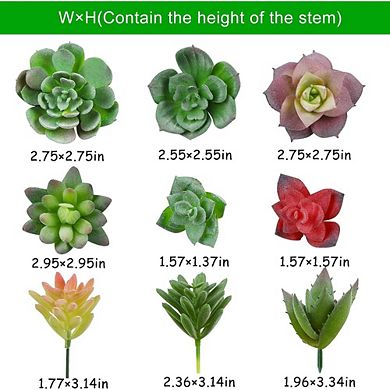 Artificial Succulent Plants Mini Assorted, Realistic Faux Decor for Garden & Home