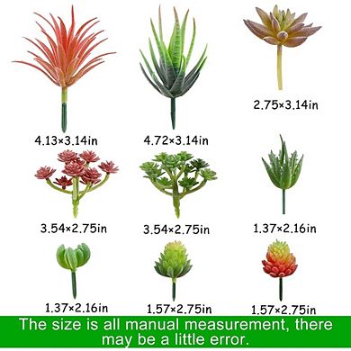 Artificial Succulent Plants Mini Assorted, Realistic Faux Decor for Garden & Home
