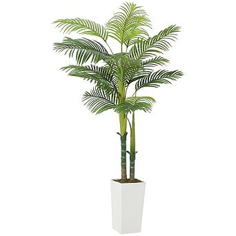 6ft Artificial Palm Tree with Pot, Realistic Tropical Bonsai, Sturdy Base, Lifelike Leaves