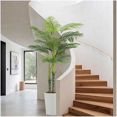 6ft Artificial Palm Tree with Pot, Realistic Tropical Bonsai, Sturdy Base, Lifelike Leaves