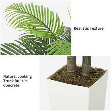 6ft Artificial Palm Tree with Pot, Realistic Tropical Bonsai, Sturdy Base, Lifelike Leaves