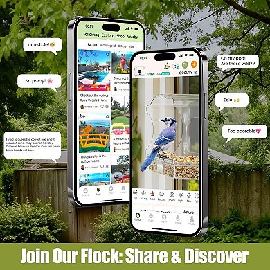 Coolfly x Freeseason - 2K HD Smart Window Bird Camera with AI ID and Suction Mount