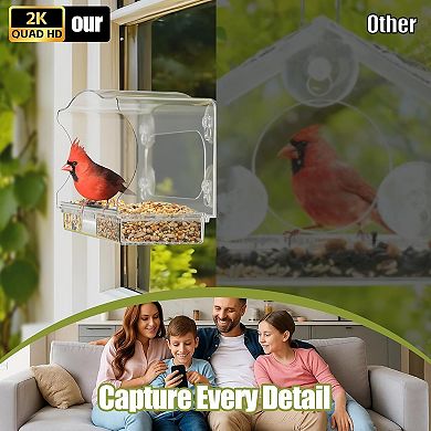 Coolfly x Freeseason - 2K HD Smart Window Bird Camera with AI ID and Suction Mount