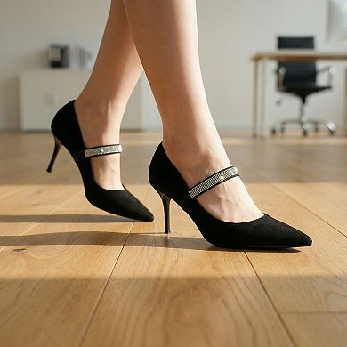 1 Pair Anti-Slip Shoe Bands Rhinestones Heel Straps for High Heels