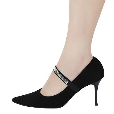 1 Pair Anti-Slip Shoe Bands Rhinestones Heel Straps for High Heels