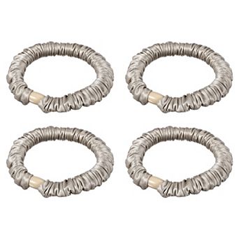 4 pc Thin Hair Scrunchies, Silk Hair Ties Satin Scrunchies Ponytail Holders for Women Girls