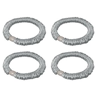 4 pc Thin Hair Scrunchies, Silk Hair Ties Satin Scrunchies Ponytail Holders for Women Girls