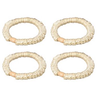 4 pc Thin Hair Scrunchies, Silk Hair Ties Satin Scrunchies Ponytail Holders for Women Girls
