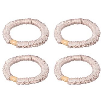 4 pc Thin Hair Scrunchies, Silk Hair Ties Satin Scrunchies Ponytail Holders for Women Girls