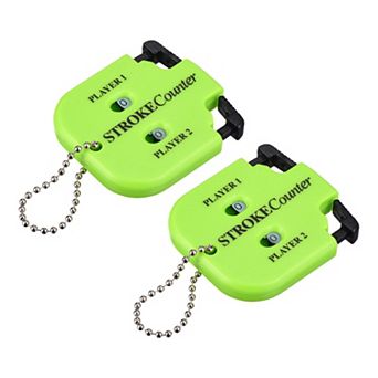 2 pc Golf Score Indicator, 2 Player Stroke Counter Clicker Handy Count Shot Keeper with Key Chain