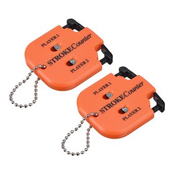 2 pc Golf Score Indicator, 2 Player Stroke Counter Clicker Handy Count Shot Keeper with Key Chain