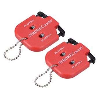 2 pc Golf Score Indicator, 2 Player Stroke Counter Clicker Handy Count Shot Keeper with Key Chain