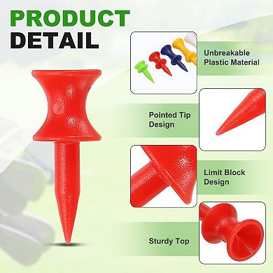 1.22" Plastic Step Down Golf Tees, Unbreakable Plastic Golf Tees 140PCS, Red