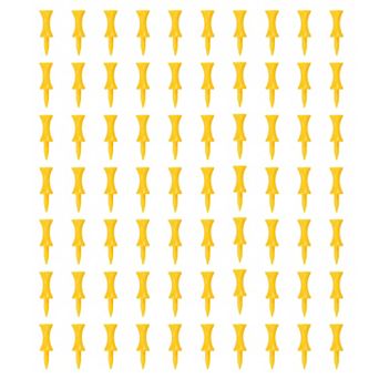 1.69" Plastic Step Down Golf Tees, Unbreakable Plastic Golf Tees 70PCS, Yellow