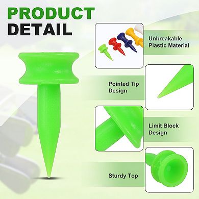 0.98" Plastic Step Down Golf Tees, Unbreakable Plastic Golf Tees 140PCS, Green