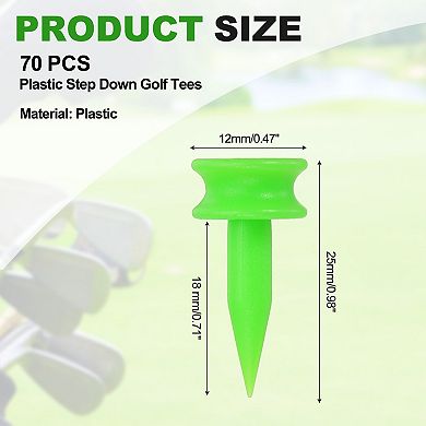 0.98" Plastic Step Down Golf Tees, Unbreakable Plastic Golf Tees 140PCS, Green