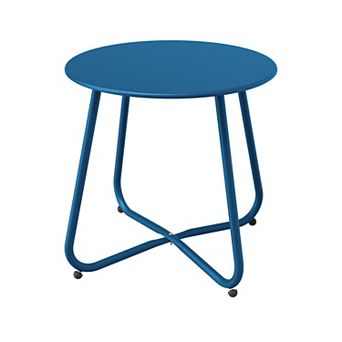 PATIOEASY 18 in Round Outdoor End Table Patio Side Table for Room Porch